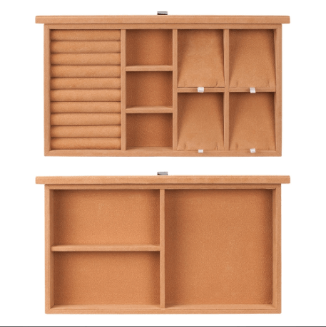 BARSKA Suede-Lined Jewelry Storage Drawer Set, Tan AF13318 - Home Supplies Mall