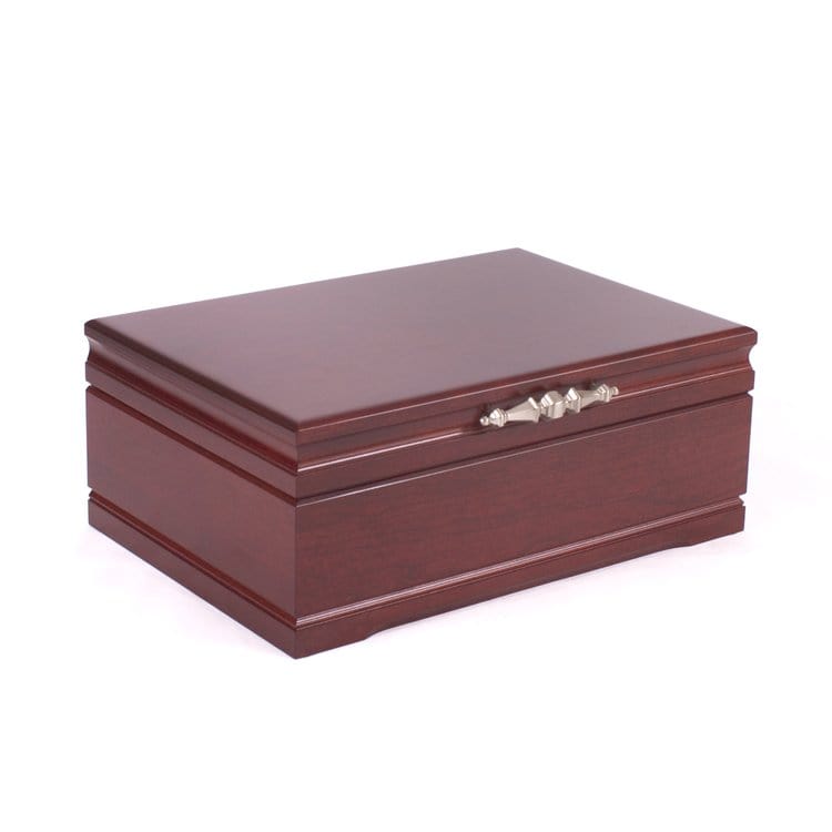 Sophistication Jewel Chest, Solid American 
Cherry Hardwood w/Rich Mahogany Finish.