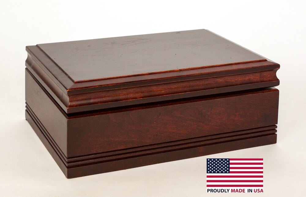 WoodTop Amish Cigar Humidor. Solid Maple 
with Rich MAHOGANY Finish, 75 Count Size.